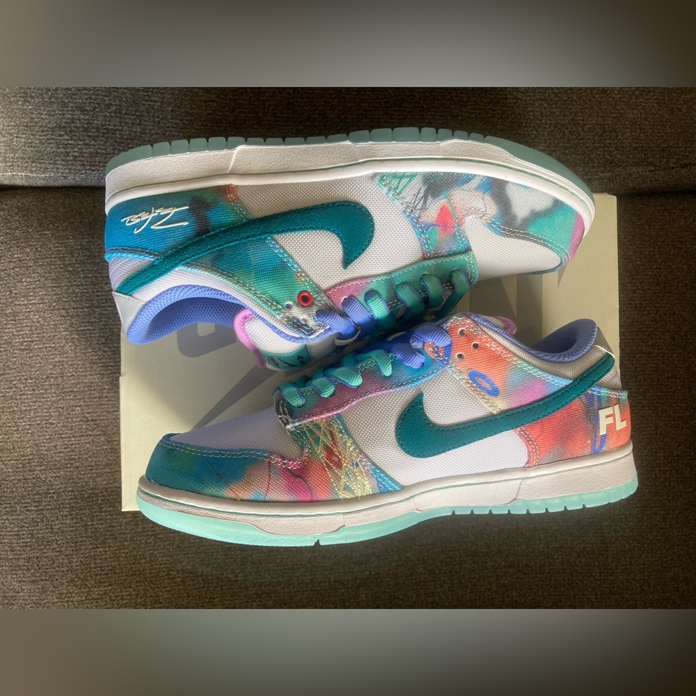 Nike Dunk SB Low Futura Laboratories Bleached Aqua Sneakers Size 8 *BRAND NEW - Picture 5 of 8